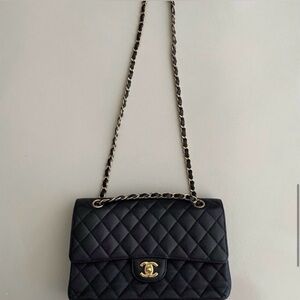 CHANEL Women's Medium Classic
Caviar Leather Shoulder Bag